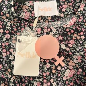 Selkie Sunroom Dress Luxembourg Floral Print Puff Sleeve Midi Size 2